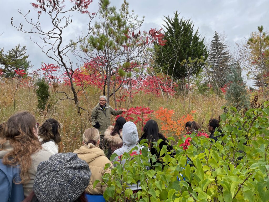 ECE students participating in Etuaptmumk/Two-Eyed Seeing course at Humber Arboretum.